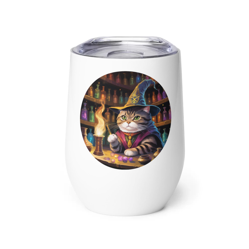 PugMug Custom Tabby Scottish Fold Cat Wine Tumbler