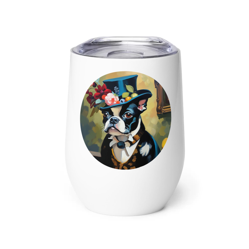 PugMug Custom Boston Terrier Wine Tumbler