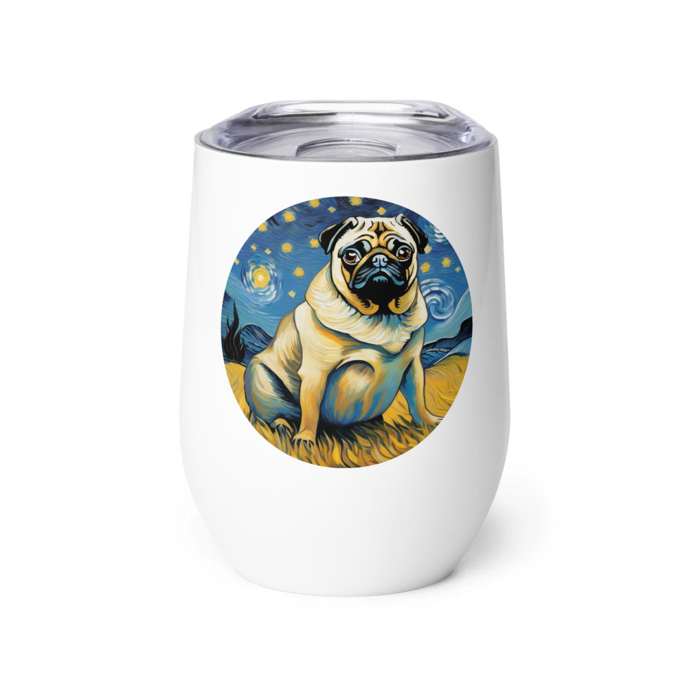 PugMug Custom Pug Wine Tumbler