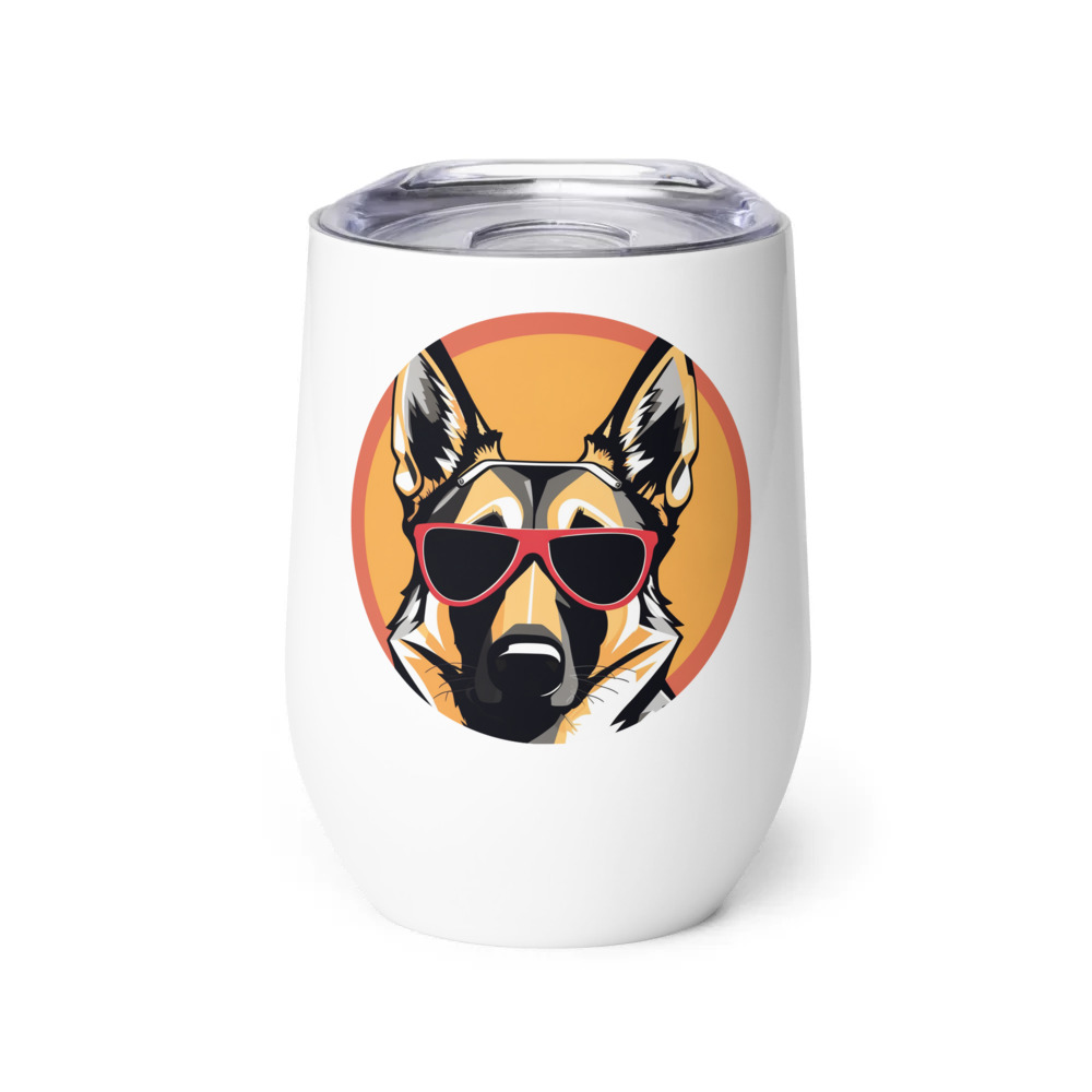 PugMug Custom German Shepherd Dog Wine Tumbler