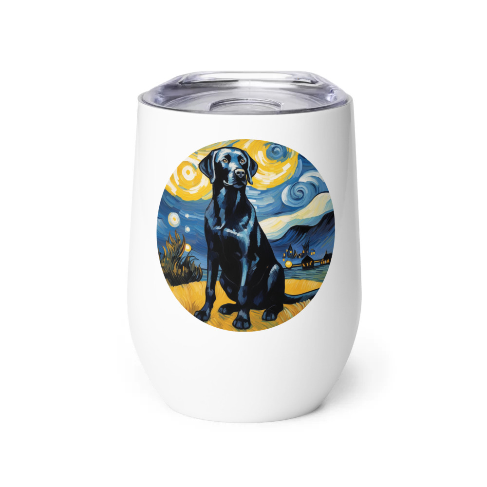 PugMug Custom Black Labrador Retriever Wine Tumbler