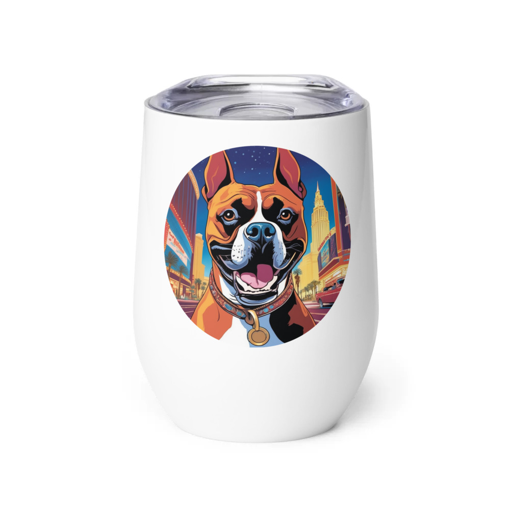 PugMug Custom Boxer Dog Wine Tumbler