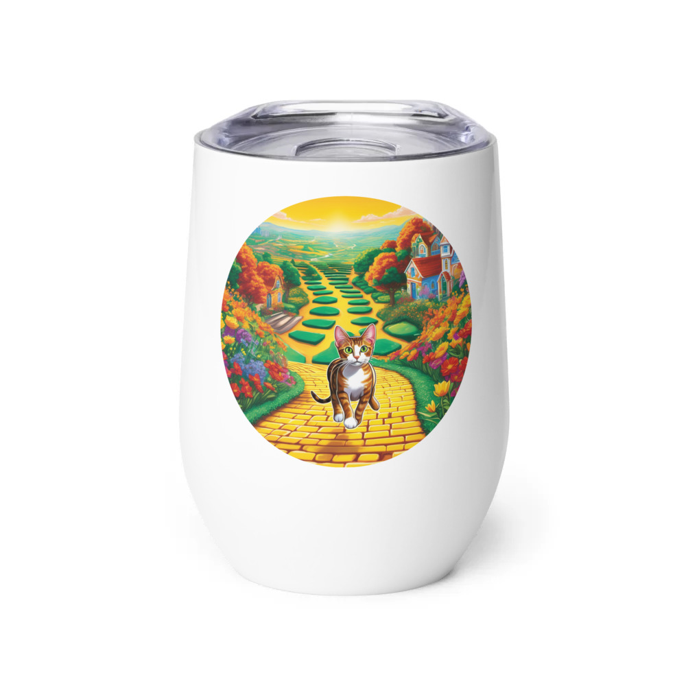 PugMug Custom Tabby Abyssinian Cat Wine Tumbler