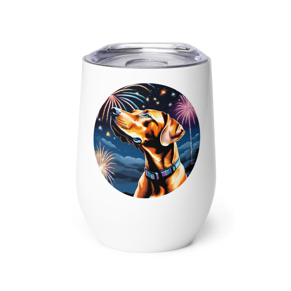 PugMug Custom Rhodesian Ridgeback Wine Tumbler