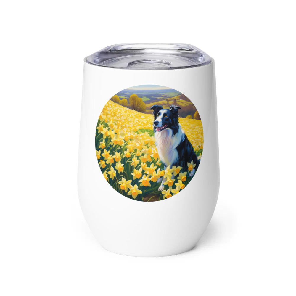 PugMug Custom Border Collie Wine Tumbler