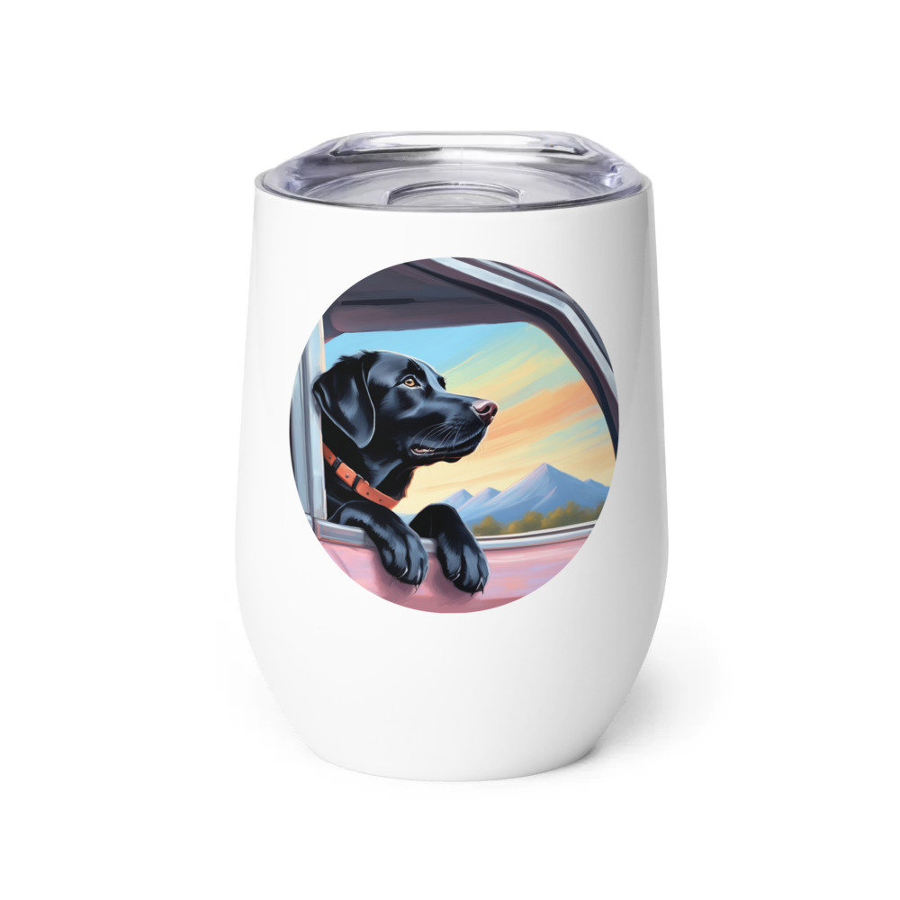 PugMug Custom Black Labrador Retriever Wine Tumbler