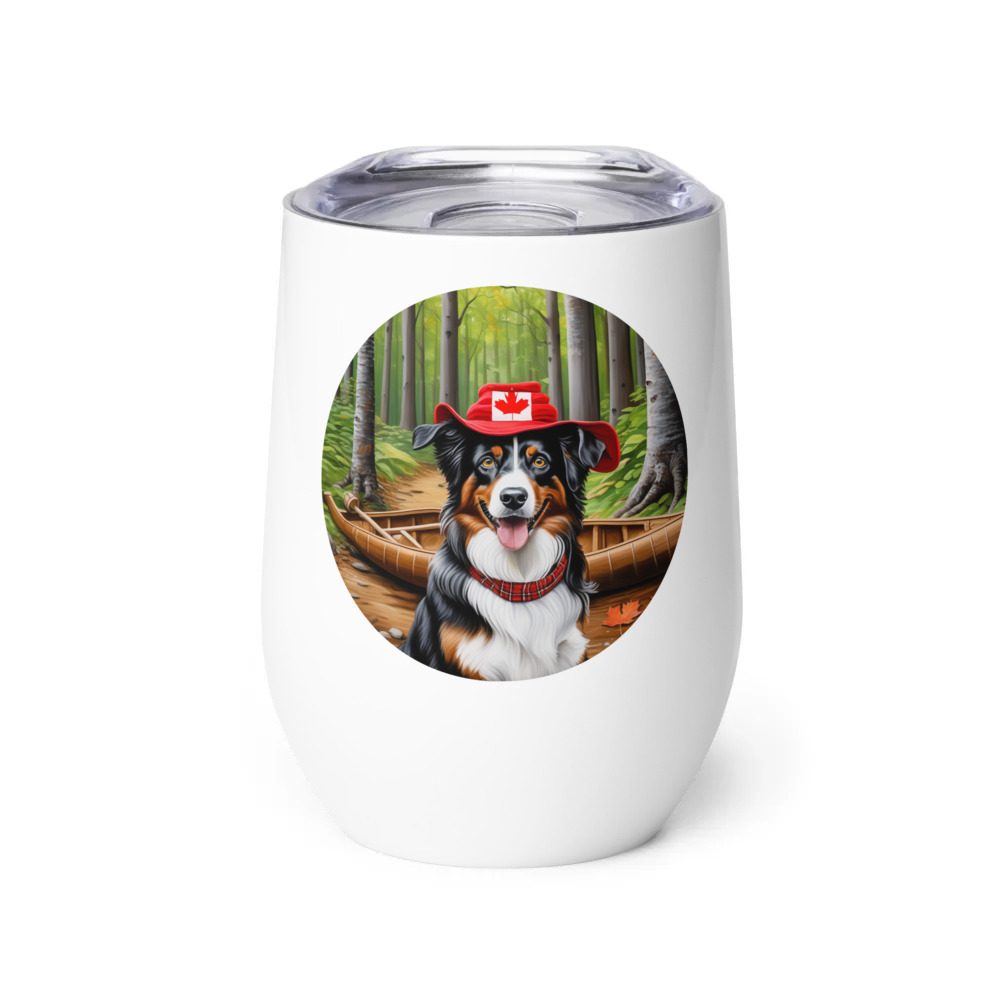 PugMug Custom Miniature American Shepherd Wine Tumbler