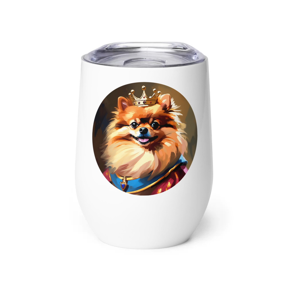 PugMug Custom Tan Pomeranian Wine Tumbler