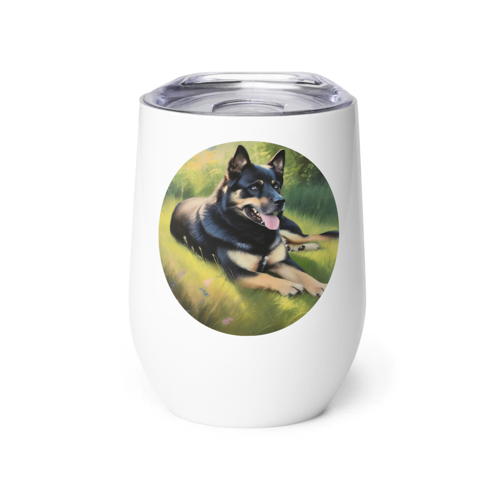 PugMug Custom Blue Wine Tumbler