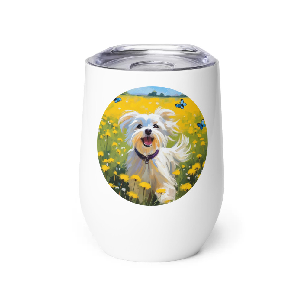 PugMug Custom Maltese Dog Wine Tumbler