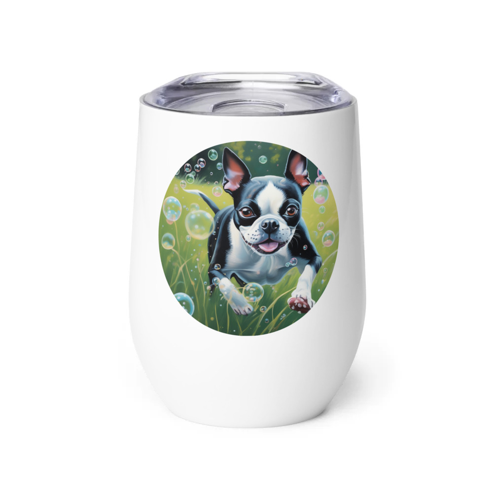PugMug Custom Boston Terrier Wine Tumbler