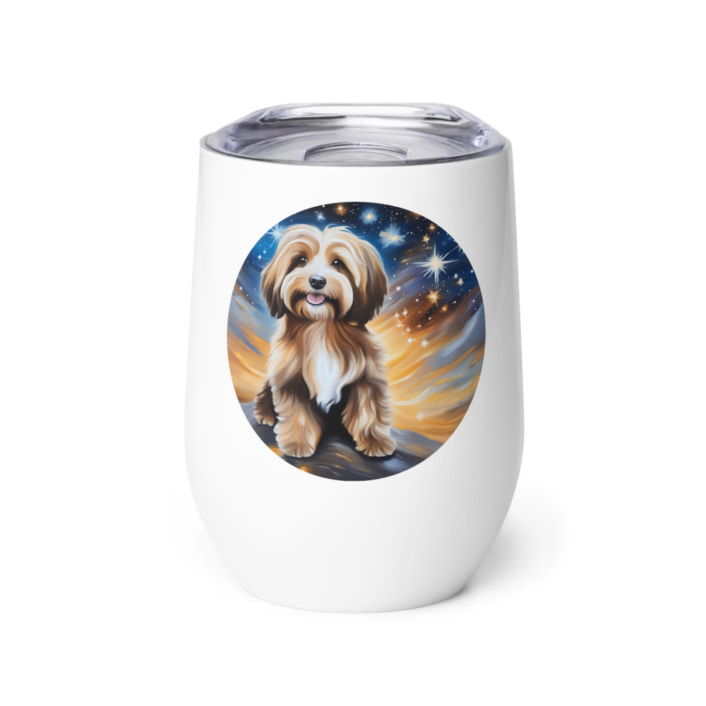 PugMug Custom Tan Havanese Dog Wine Tumbler