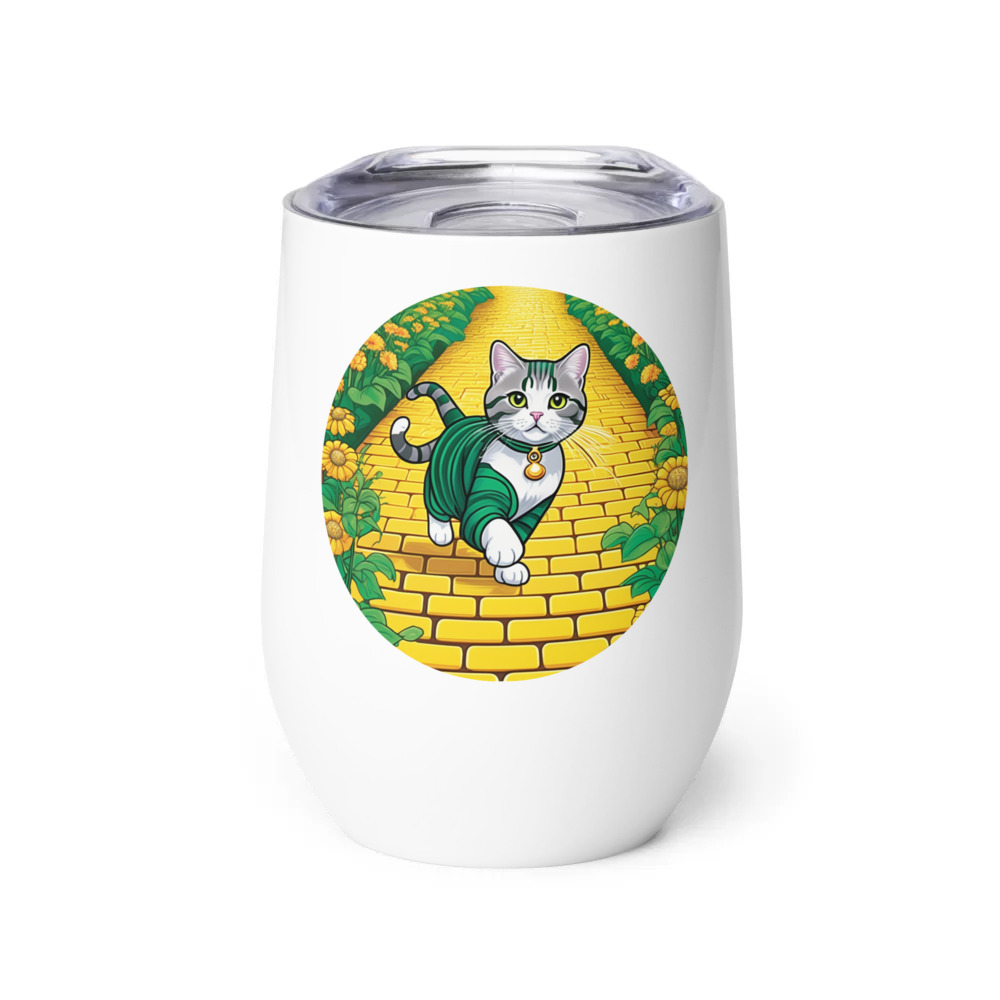 PugMug Custom Tabby Scottish Fold Cat Wine Tumbler
