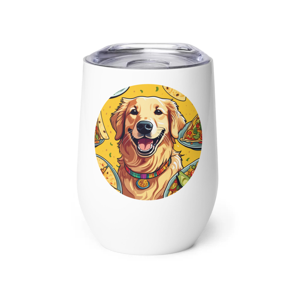 PugMug Custom Golden Retriever Wine Tumbler