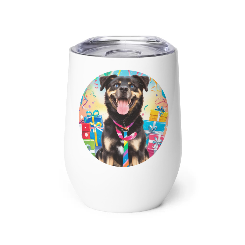 PugMug Custom Blue Wine Tumbler