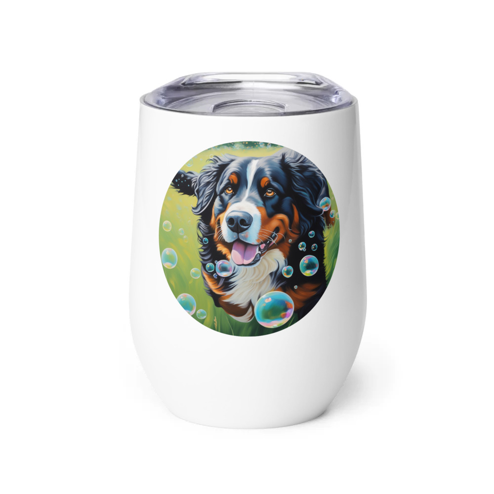 PugMug Custom Bernese Mountain Dog Wine Tumbler