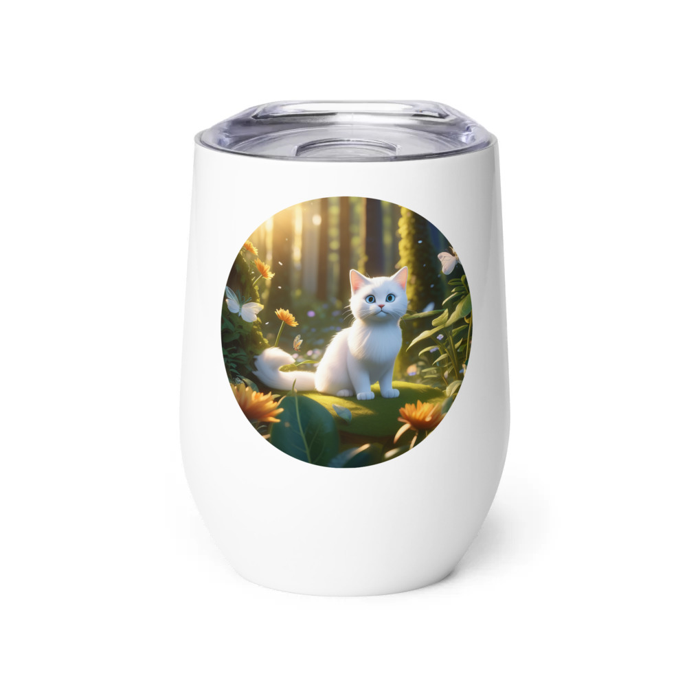 PugMug Custom White Exotic Cat Wine Tumbler