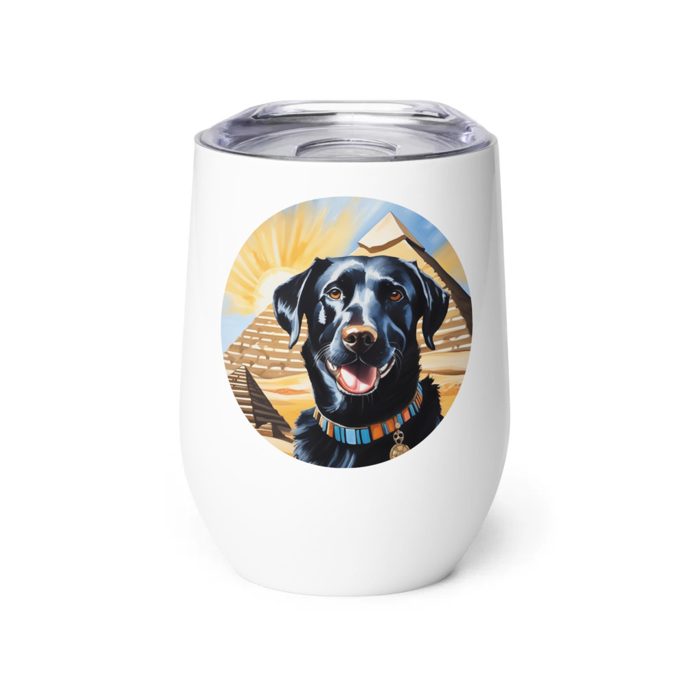 PugMug Custom Black Labrador Retriever Wine Tumbler