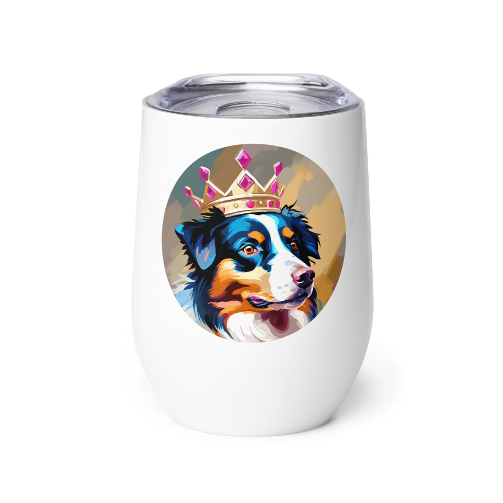PugMug Custom Australian Shepherd Dog Wine Tumbler