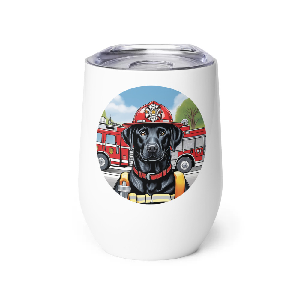 PugMug Custom Black Labrador Retriever Wine Tumbler
