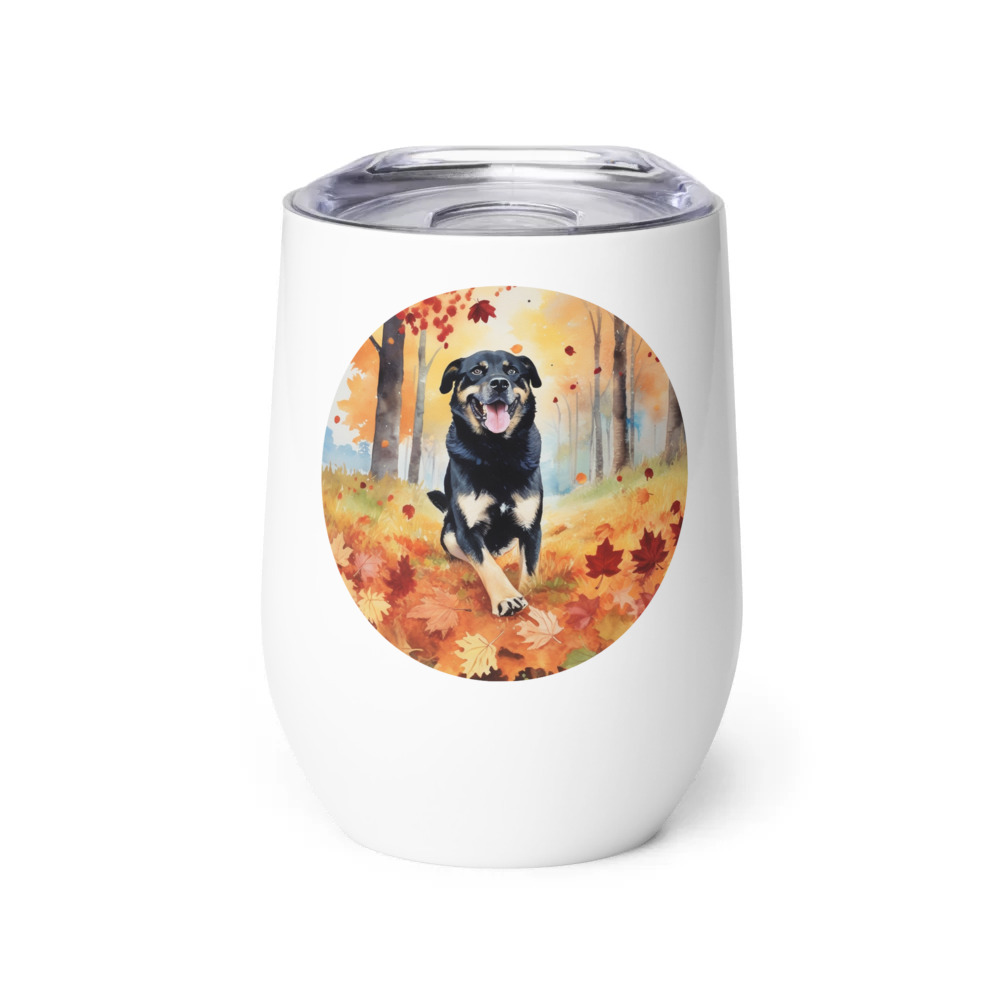 PugMug Custom Blue Wine Tumbler