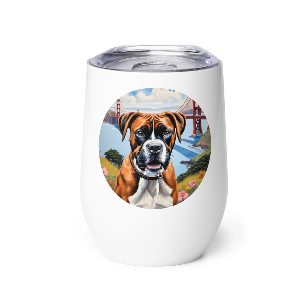 PugMug Custom Boxer Dog Wine Tumbler