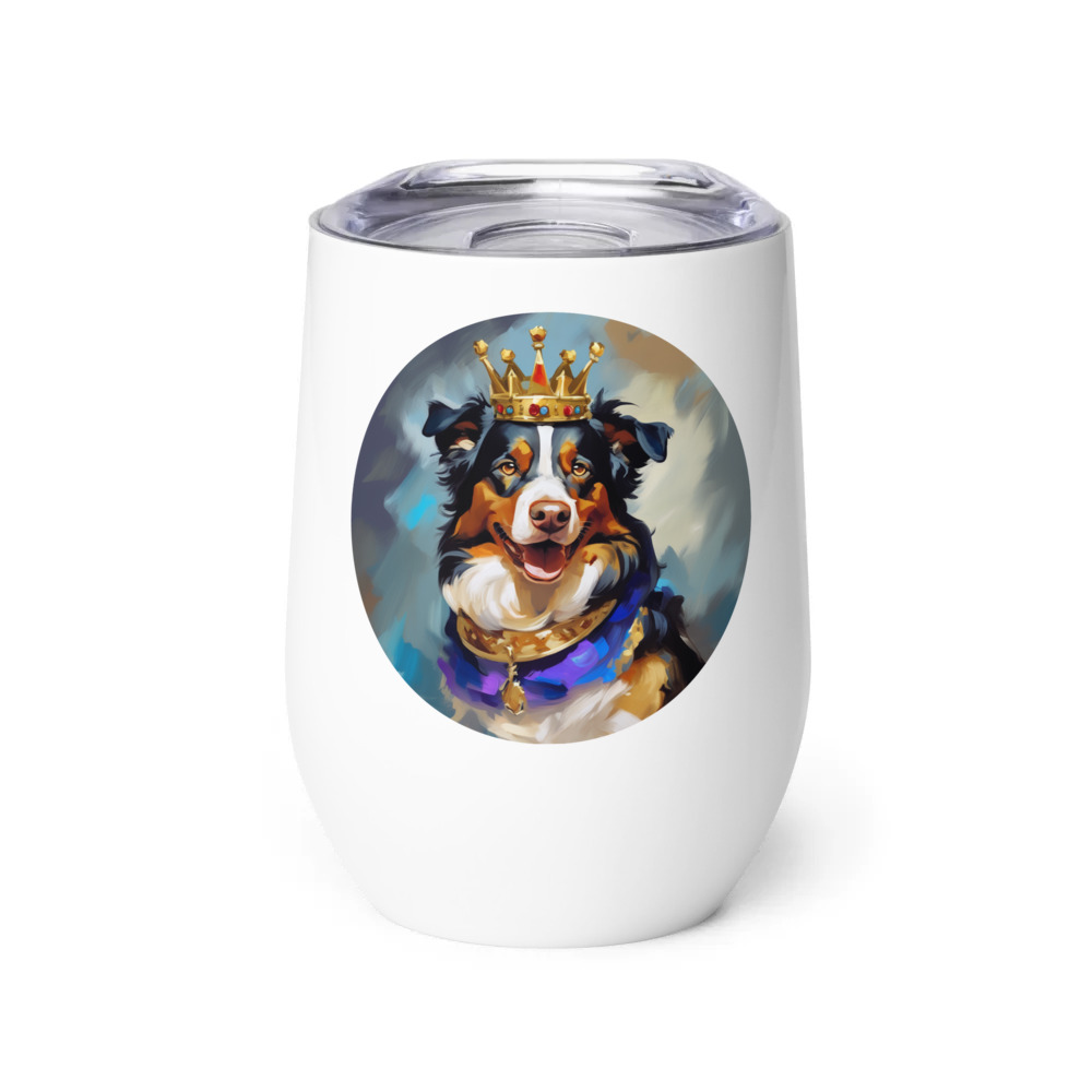 PugMug Custom Miniature American Shepherd Wine Tumbler