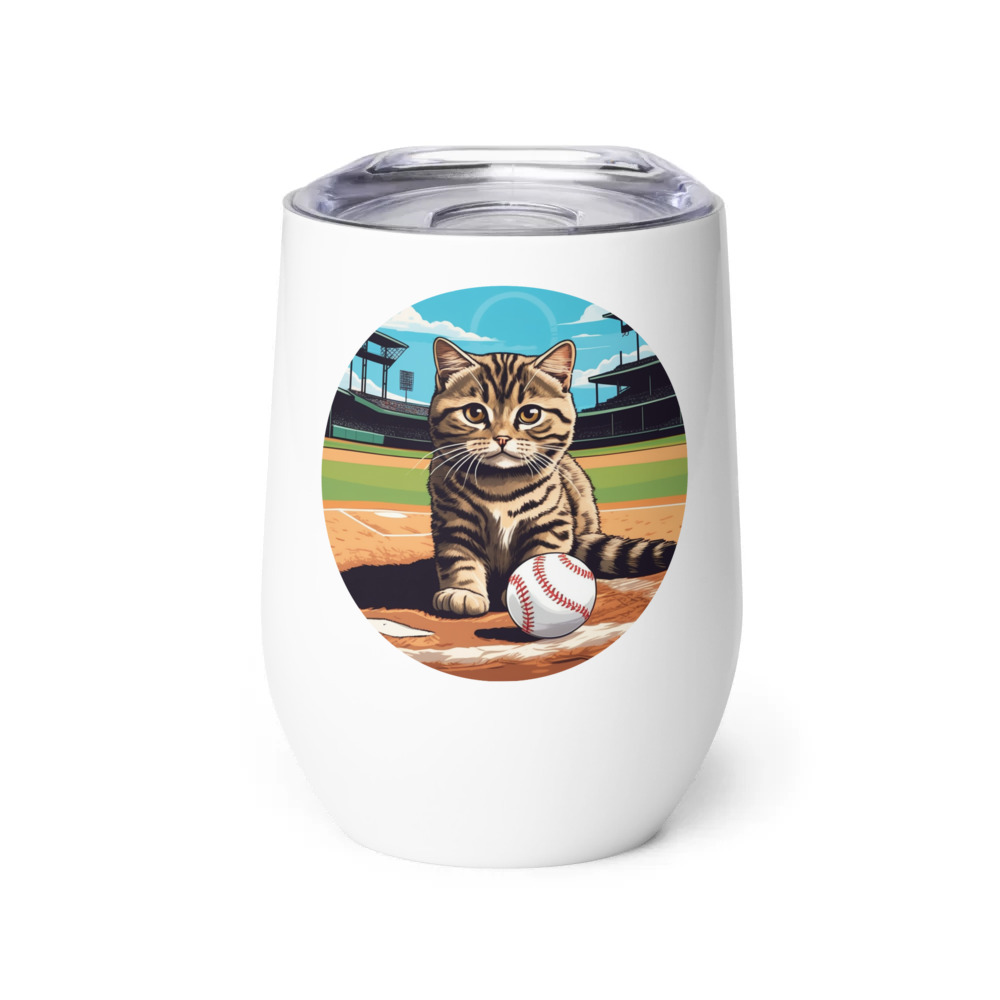 PugMug Custom Tabby Scottish Fold Cat Wine Tumbler