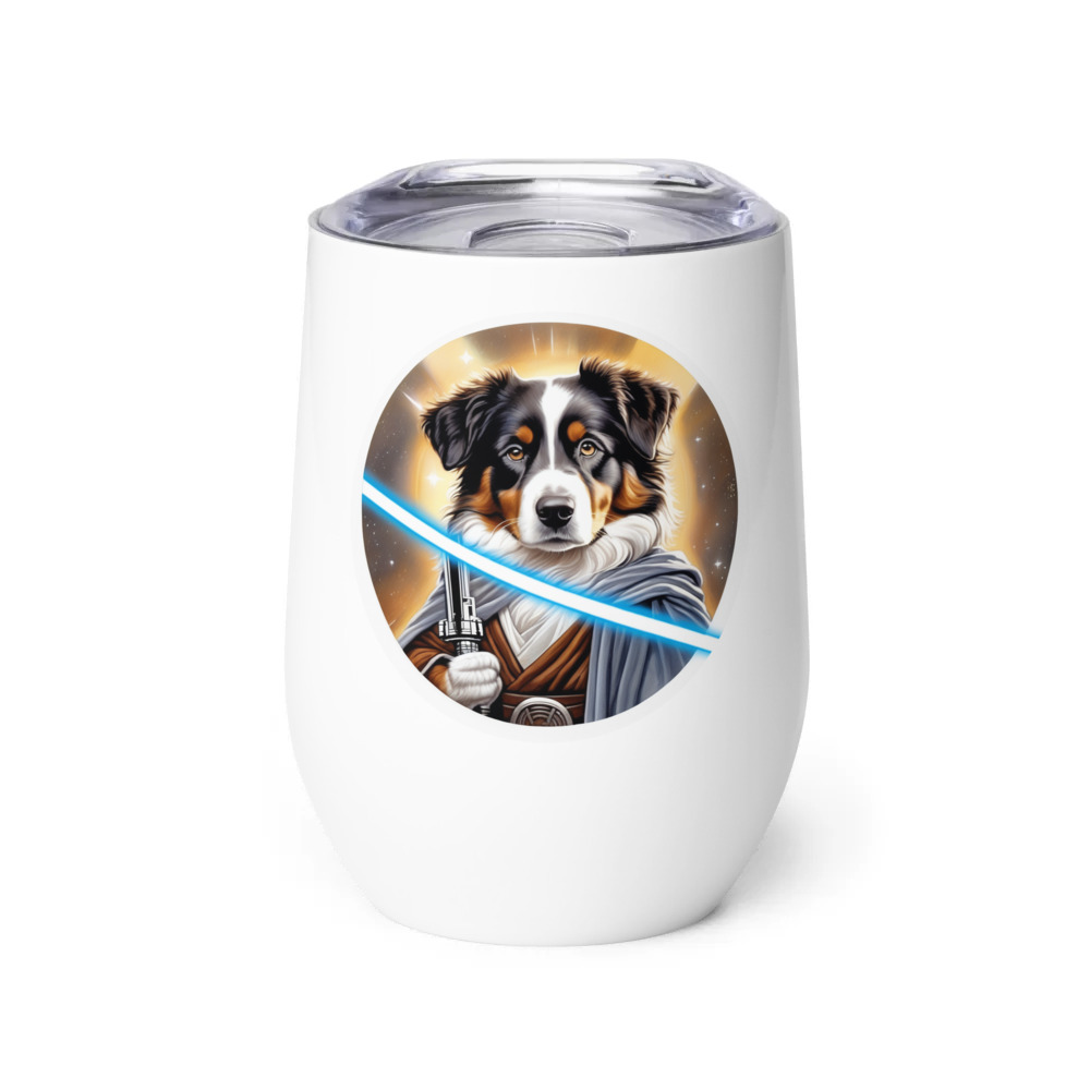 PugMug Custom Miniature American Shepherd Wine Tumbler