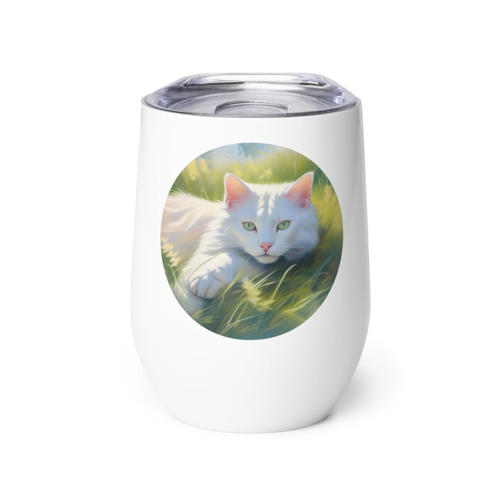 PugMug Custom White Exotic Cat Wine Tumbler