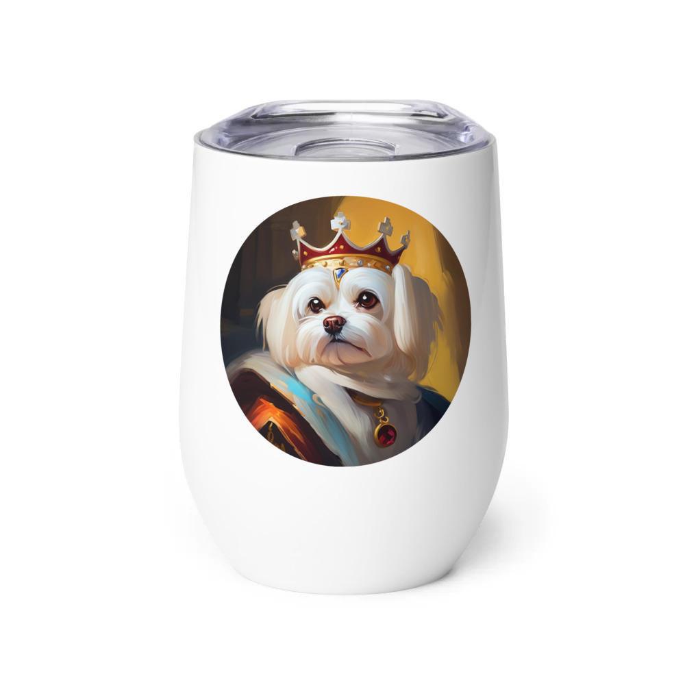 PugMug Custom Maltese Dog Wine Tumbler