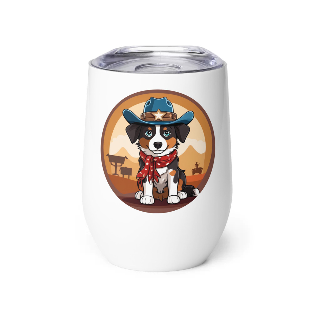 PugMug Custom Miniature American Shepherd Wine Tumbler