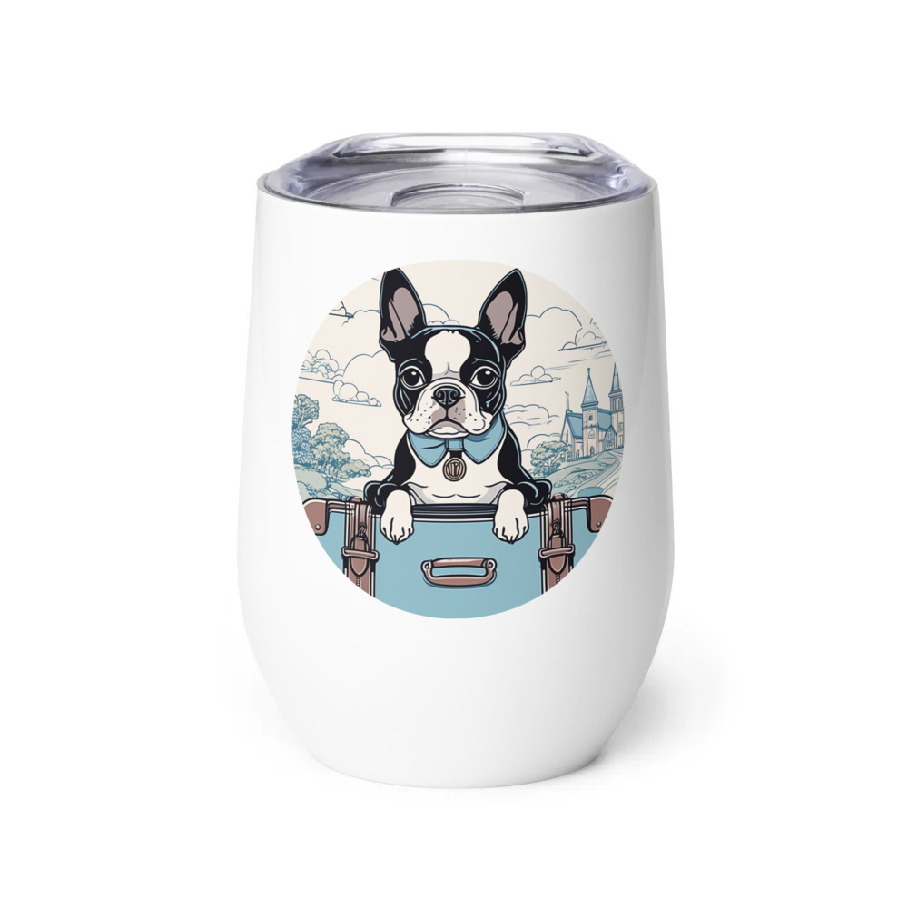 PugMug Custom Boston Terrier Wine Tumbler