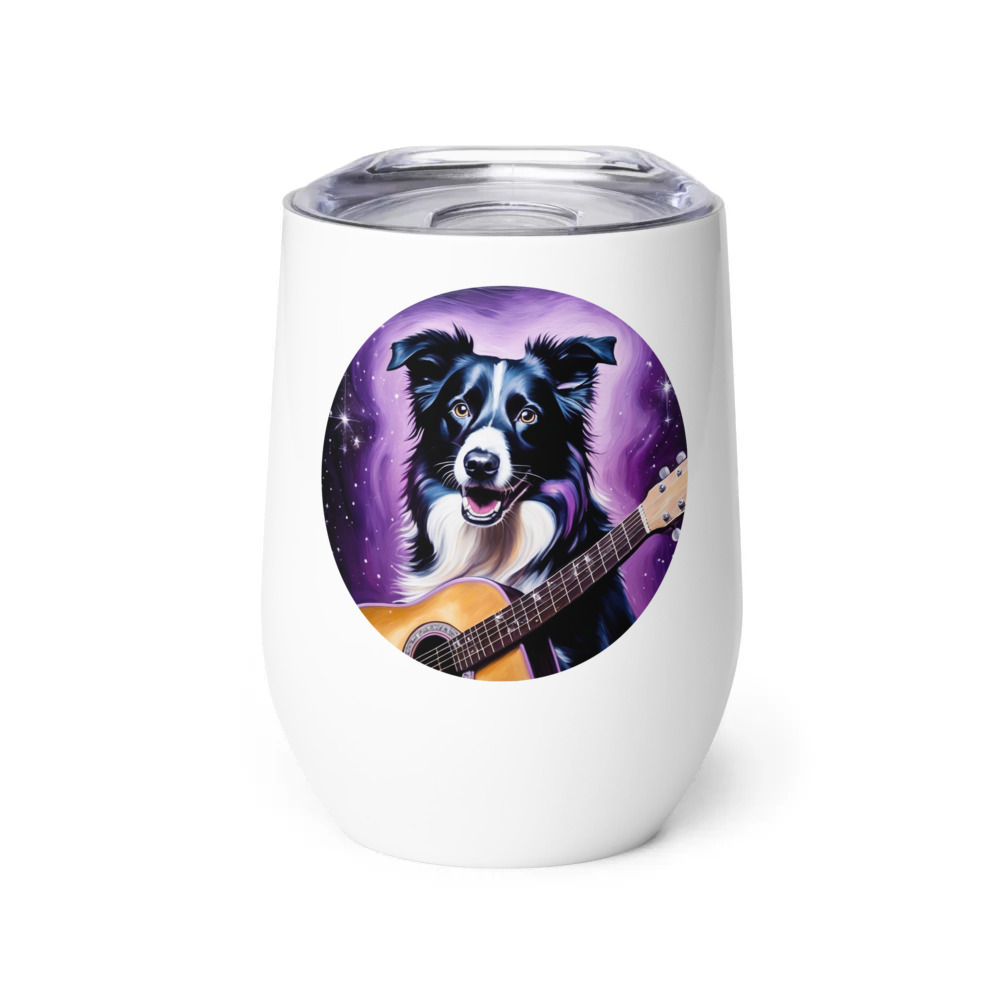 PugMug Custom Border Collie Wine Tumbler