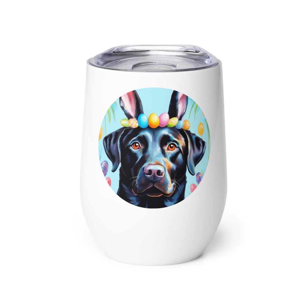 PugMug Custom Black Labrador Retriever Wine Tumbler