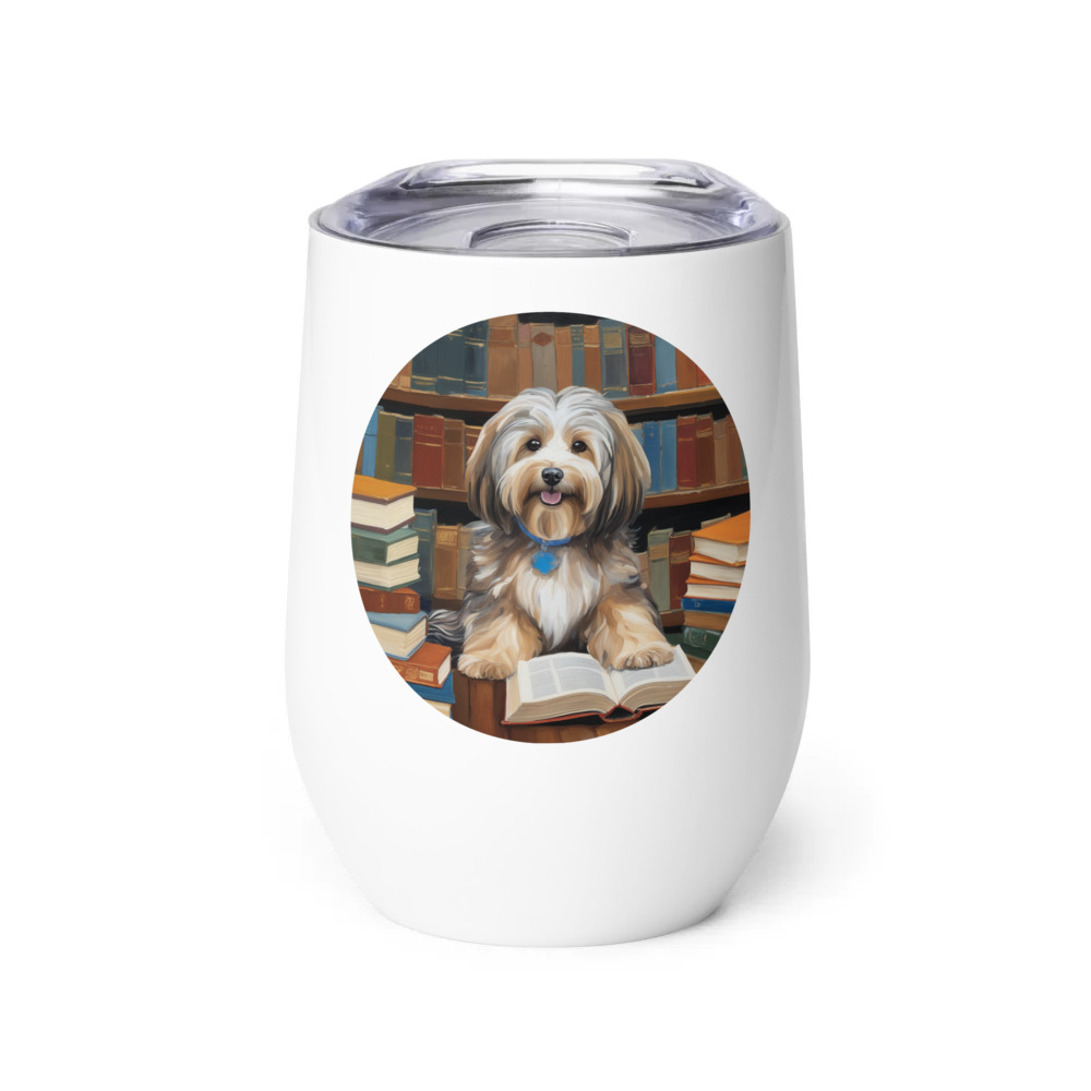PugMug Custom Tan Havanese Dog Wine Tumbler