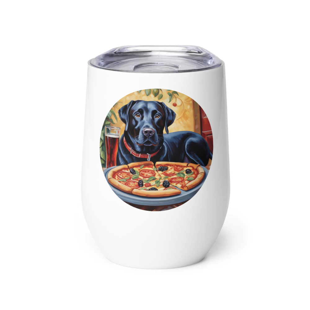 PugMug Custom Black Labrador Retriever Wine Tumbler