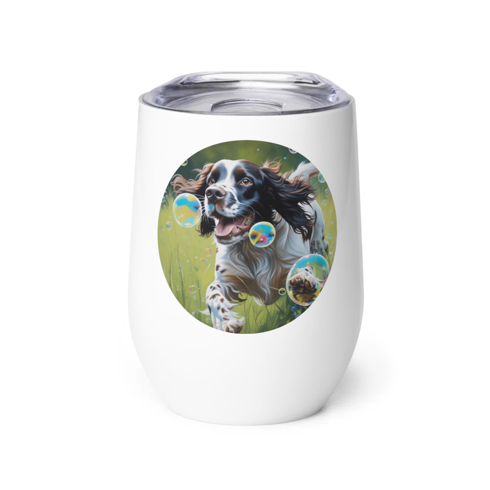 PugMug Custom English Springer Spaniel Wine Tumbler