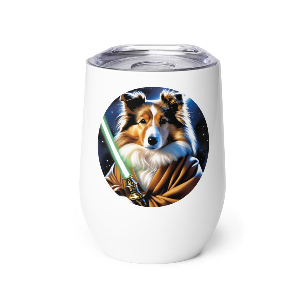 PugMug Custom Shetland Sheepdog Wine Tumbler
