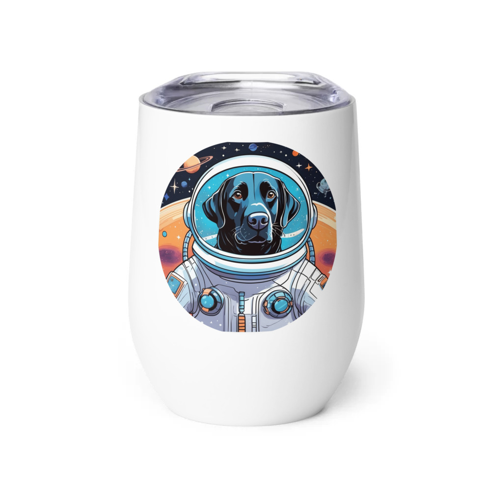PugMug Custom Black Labrador Retriever Wine Tumbler