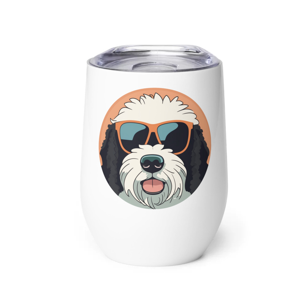 PugMug Custom Portuguese Water Dog Wine Tumbler