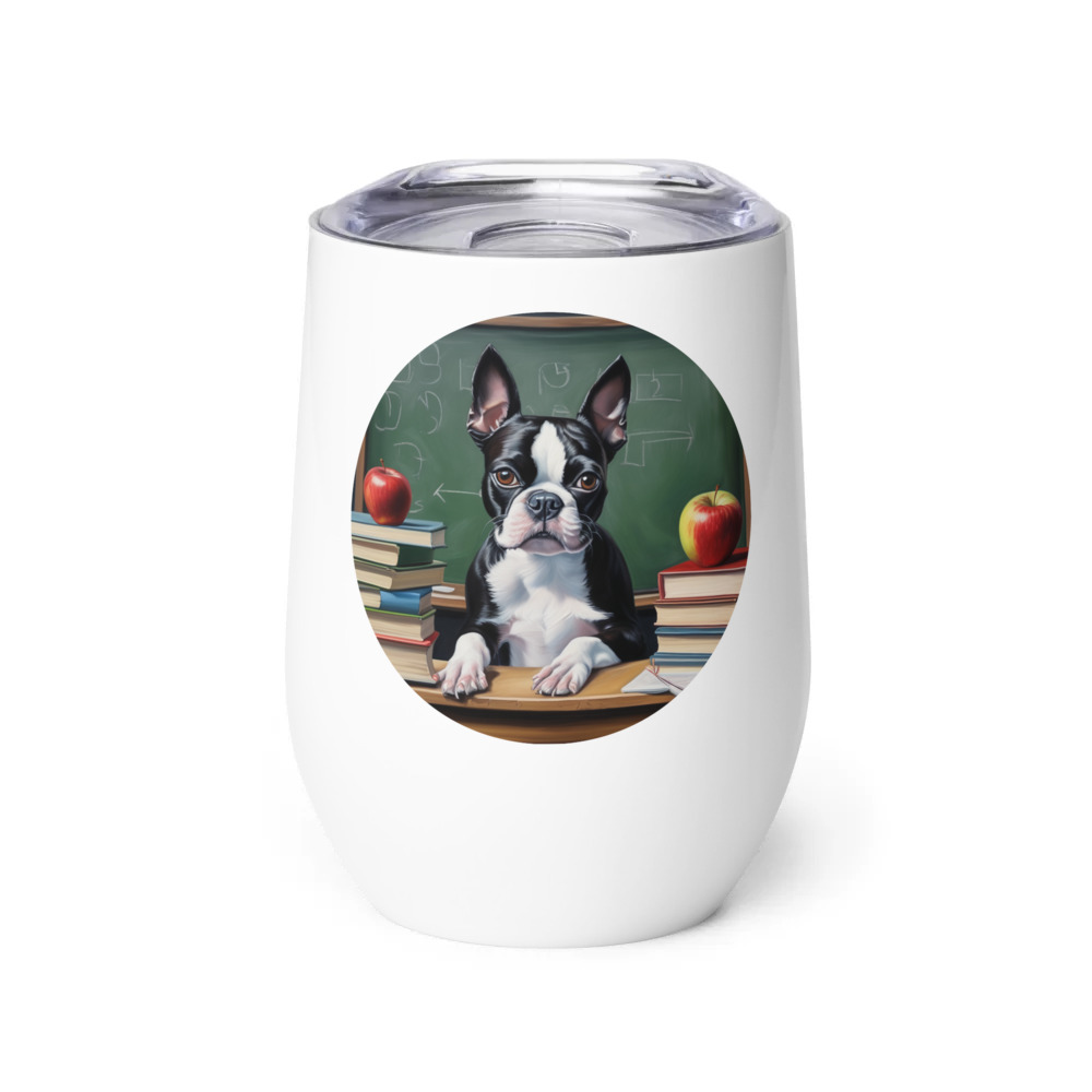 PugMug Custom Boston Terrier Wine Tumbler