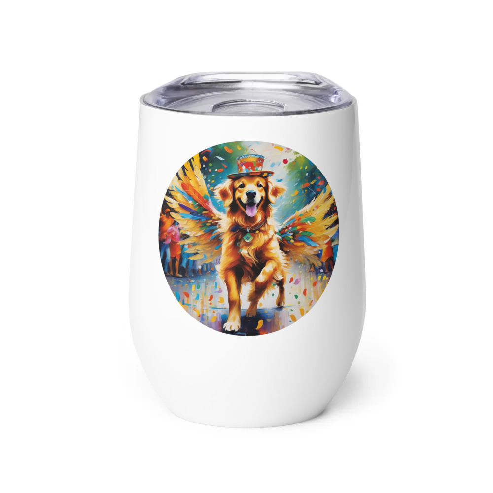 PugMug Custom Golden Retriever Wine Tumbler