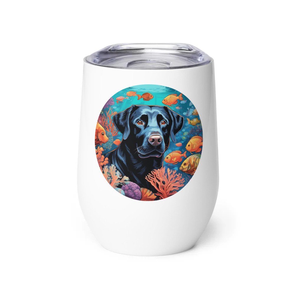 PugMug Custom Black Labrador Retriever Wine Tumbler