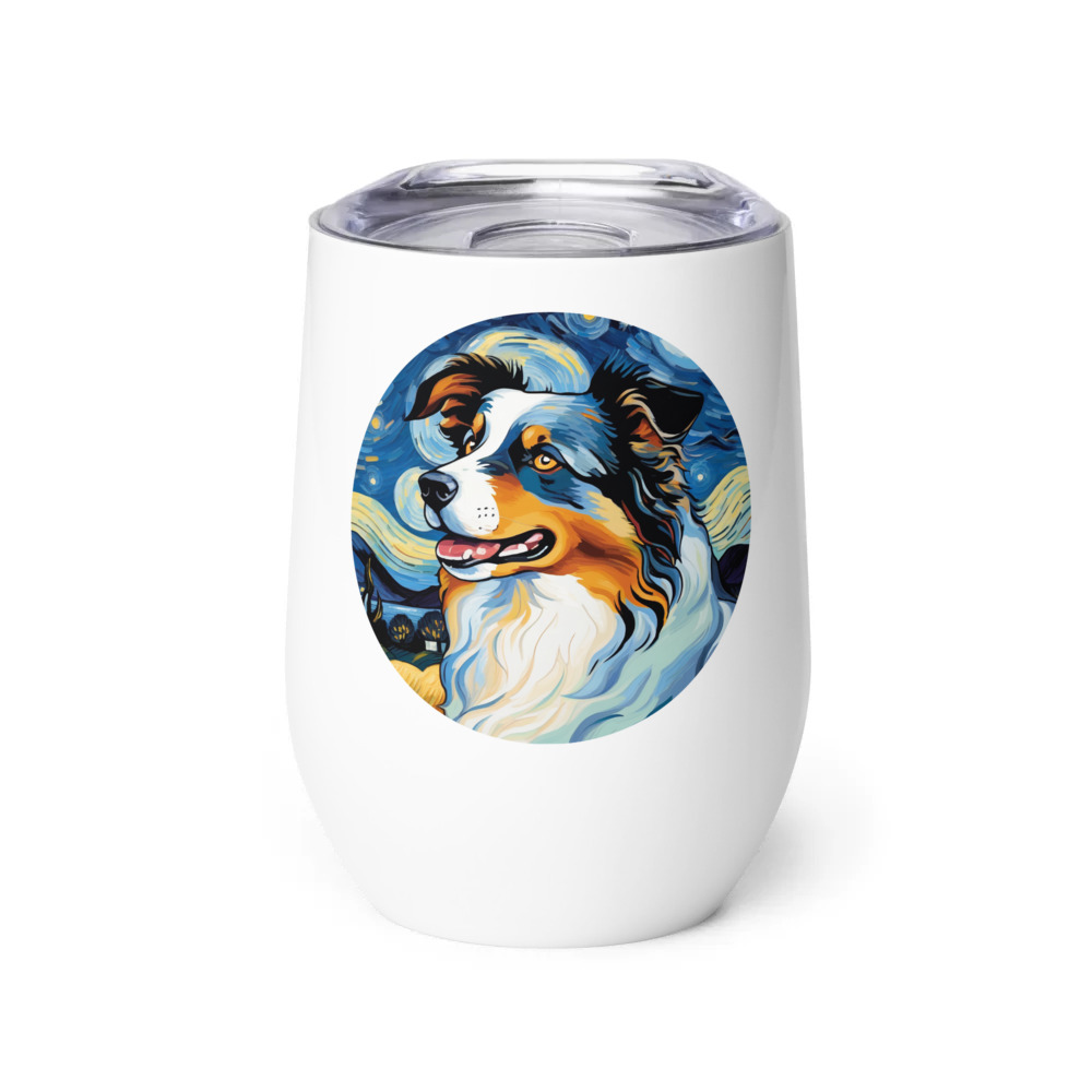PugMug Custom Australian Shepherd Dog Wine Tumbler