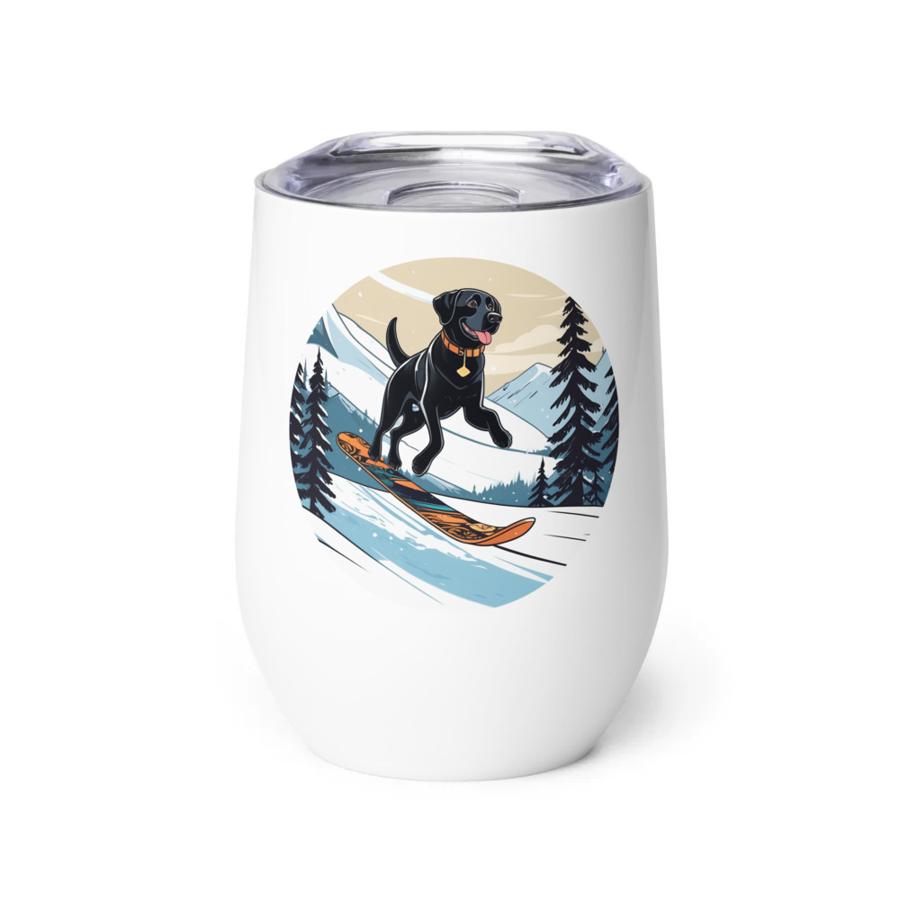 PugMug Custom Black Labrador Retriever Wine Tumbler