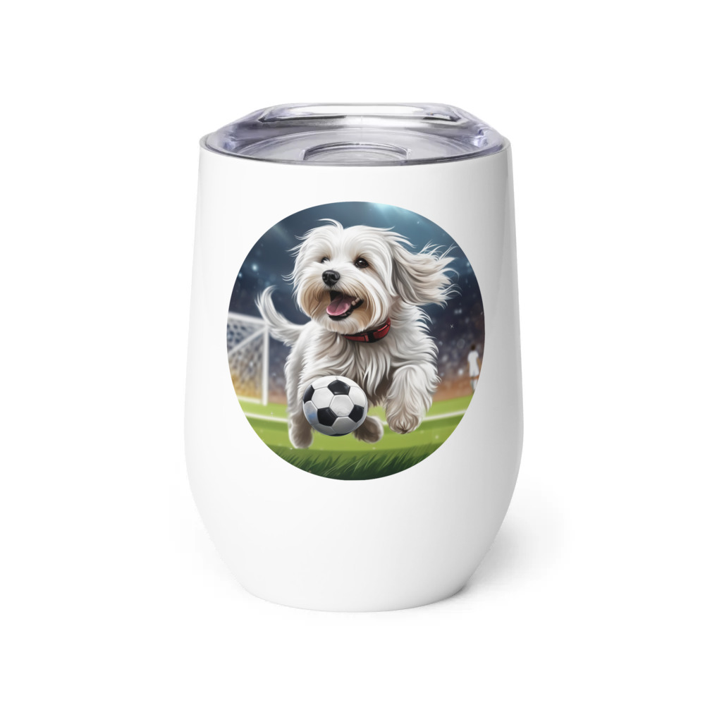 PugMug Custom White Havanese Dog Wine Tumbler