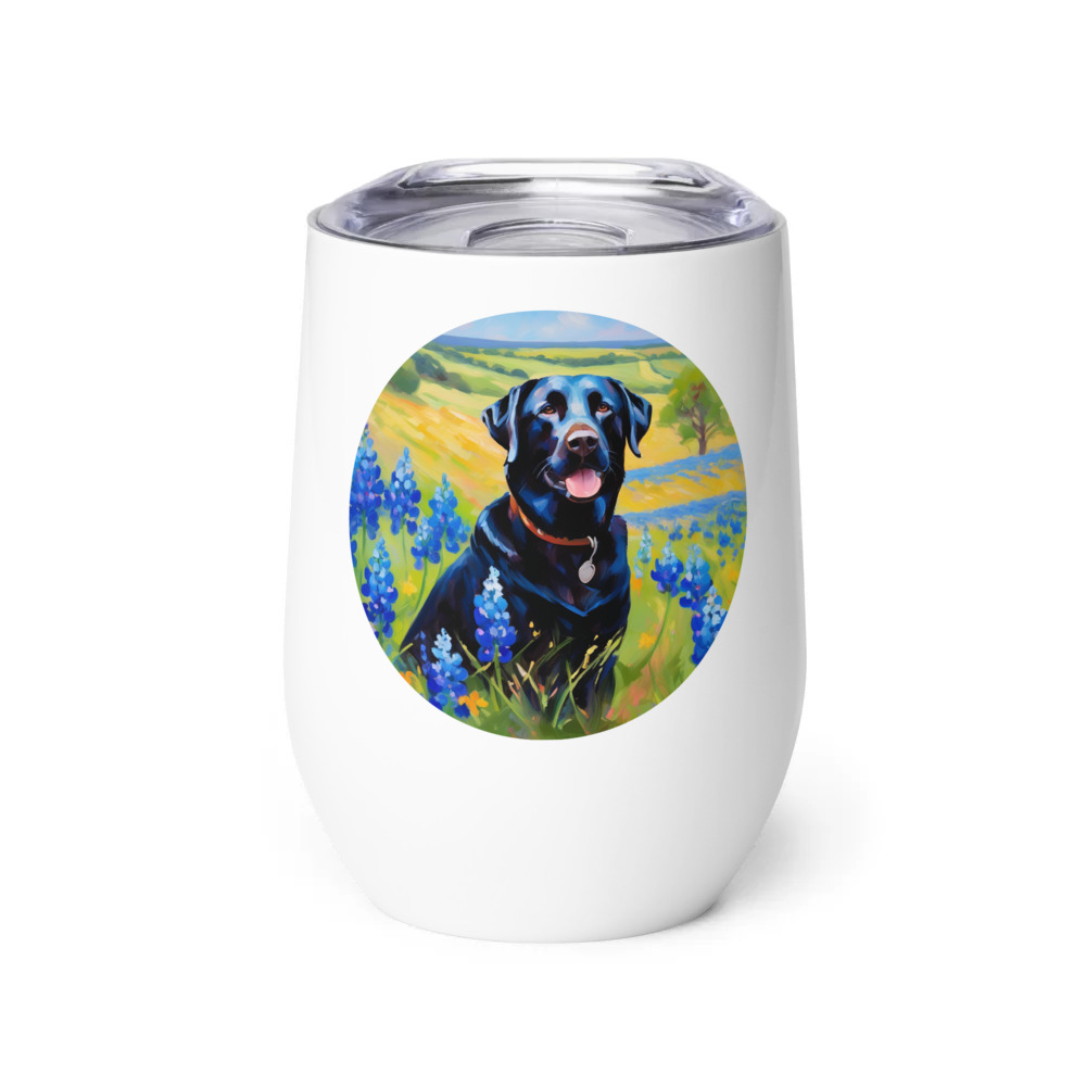 PugMug Custom Black Labrador Retriever Wine Tumbler