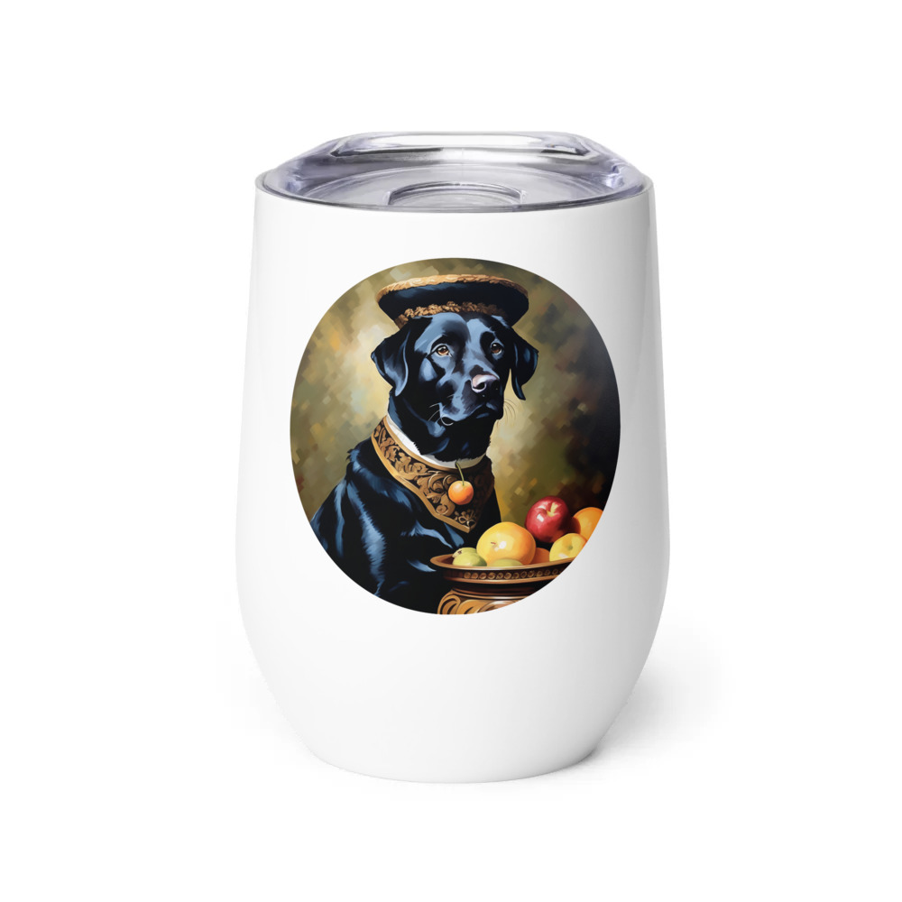 PugMug Custom Black Labrador Retriever Wine Tumbler