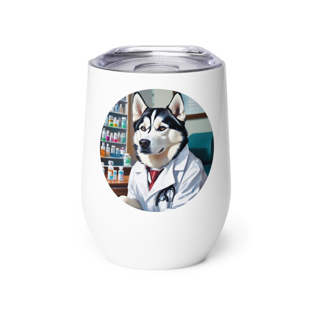 PugMug Custom Siberian Husky Wine Tumbler